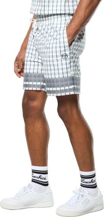 Sergio Tacchini Quadretto Cabana Short in Brilliant White at Nordstrom, Size Xxx-Large