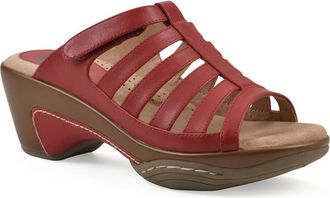 White Mountain WHITE MOUNTAIN Valencia Wedge Sandal in Red Burnished Smooth at Nordstrom Rack, Size 9.5