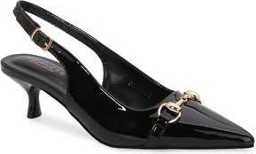 Berness Juliette Pointed Toe Kitten Heel Slingback Pump in Black at Nordstrom Rack, Size 8.5