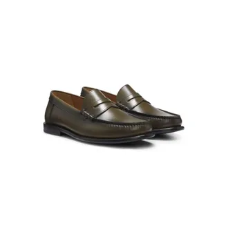 BOSS Leather moccasins with penny trim