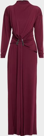 Et Ochs Remington Draped Matte Jersey Column Gown