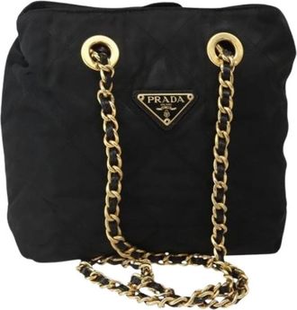 Prada Pre-owned Nylon Schoudertas - Dames - Vintage Schoudertas - Zwart - ONE Size - Nylon - Vintage