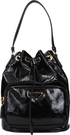 Prada Handtaschen Duet Damens Lackschwarz