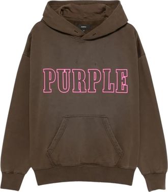 Purple Signature Hoodie - Heren - Hoodies - Bruin - L - Katoen - Hoodies & sweatvesten
