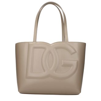 Dolce & Gabbana Dolce&Gabbana Damens Handtaschen Grau/Taupe Leder