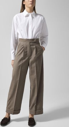 Max Mara Womens Pure virgin wool cuffed pant
