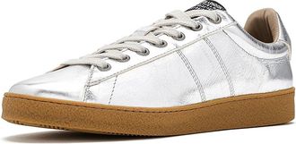 AllSaints Leon Sneakers Womens Shoes Silver Shine : 8.5 M, Leather