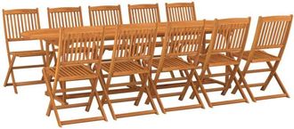 vidaXL Set Comedor De Jard&iacute;n 11piezas Madera Maciza Acacia 280x90x75cm Vidaxl