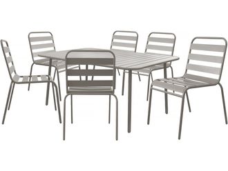 Habitat et Jardin Habitat Et Jardin - Conjunto De Muebles De Jard&iacute;n Met&aacute;licos bilbao - 6 Plazas - Taupe