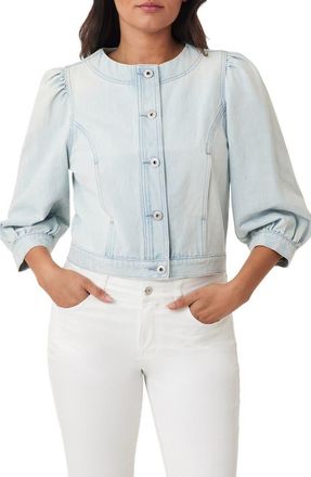 Kensie Collarless Crop Denim Jacket in Saltwater at Nordstrom Rack, Size X-Large