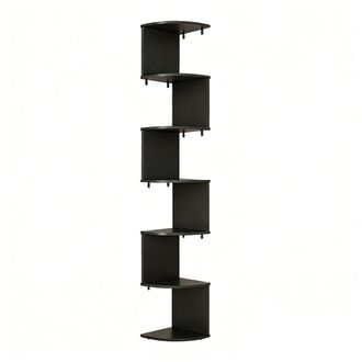 OEM Estanter&iacute;a De Pared Funcional Con 7 Baldas Y Dise&ntilde;o Angular - Negra