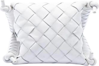 Bottega Veneta Pre-owned Woven Nappa Crossbody Bag - Dames - Vintage Schoudertas - Wit - ONE Size - Leer - Vintage