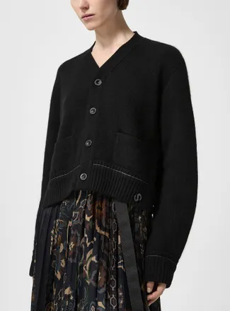 sacai Womens S crest pure cashmere cardigan