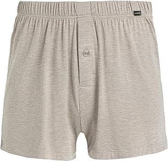 Hanro Casuals Boxer with Button Fly Mens Underwear Hazelnut Melange : 2XL, Elastane/Viscose