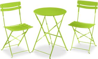 Best Choice Products 3-Piece Small Bistro Set, Folding Patio Furniture Set of 2 Chairs and Table