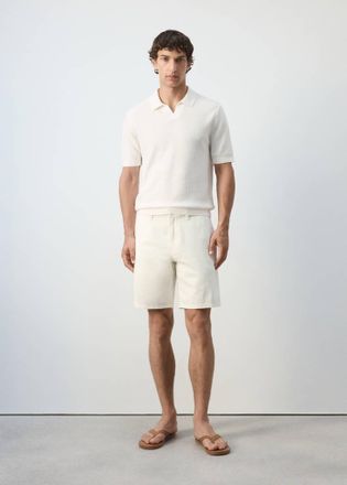 Mango Polo 100% cotone maglia texture bianco sporco - Uomo - XXL - MANGO MAN
