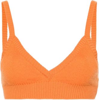 Alanui Finest bralette-style top - women - Cashmere/Cotton - M - Orange