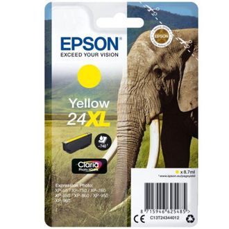 Epson Elephant Cartucho 24xl Amarillo (etiqueta Rf)
