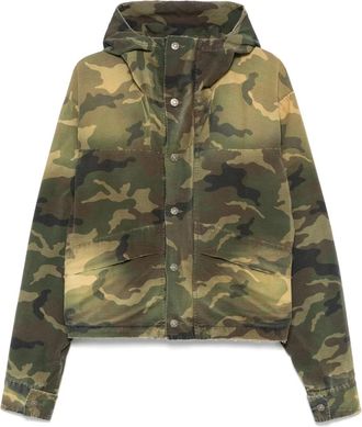 424 Giacca crop con stampa camouflage - Verde