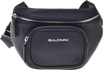 Baldinini Tassen, Heren, Zwart, ONE Size, Bum bag in black tumbled leather