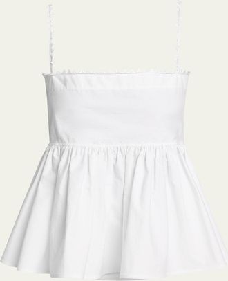 Jacquemus Sharktooth Trim Peplum-Hem Top