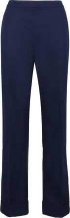 Aspesi High-rise Katoenen Broek - Dames - Straight fit broeken - Blauw - L - Katoen - Broeken