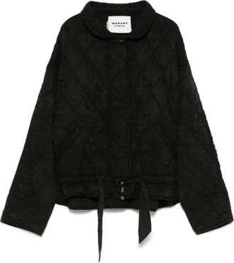 Isabel Marant Zwarte Diamant Gewatteerde Buitenkleding Jas - Dames - Bomber jackets - Zwart - 2XS - Jassen