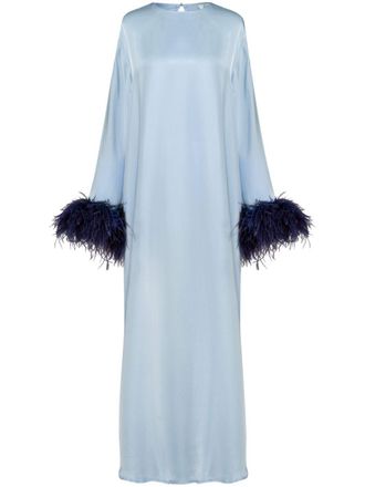 Sleeper Suzi maxi dress - women - Ostrich Feather/Viscose - M - Blue