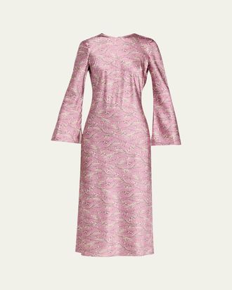 Veronica Beard Gemma Stretch-Silk Midi Dress