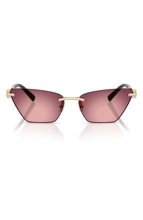 Tiffany & Co. 61mm Gradient Butterfly Sunglasses in Gold /Pink Radial Dark Violet at Nordstrom