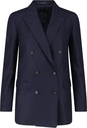 Tagliatore J-Jasmine Navy Blue Virgin Wool Double-Breasted Blazer