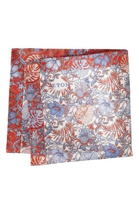 Eton Red Tropical Oxford Silk Pocket Square in Medium Red at Nordstrom