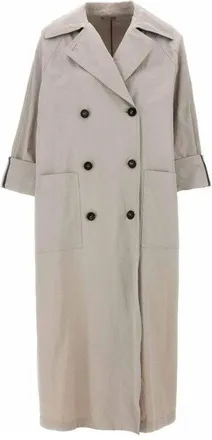 Brunello Cucinelli Light Beige Oversized Coat, Brand Size 46 (US Size 12)