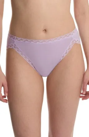 Natori Bliss Cotton French Cut Briefs in Purple Pearl at Nordstrom, Size X-Large
