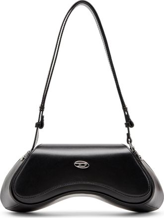 Diesel Play-Crossbody bag in semi gloss leather - Crossbody Bags - Woman - Black