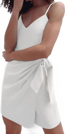 French Connection Ruched Side Tie Dress In Summer White