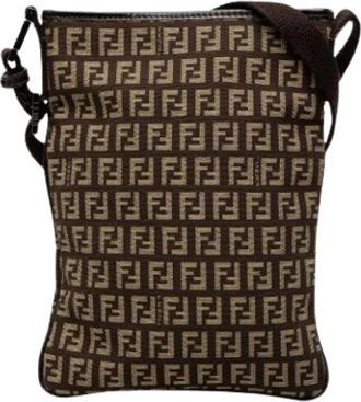 Fendi Pre-owned Vintage Crossbody Bag - Dames - Vintage Schoudertas - Bruin - ONE Size - Leer - Vintage