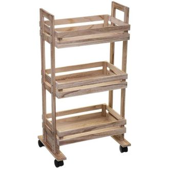 5five Simply Smart 5five Simply Smart - Carro De Madera De 3 Pisos Con Ruedas - 5five