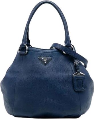 Prada Pre-owned Handbags, female, Blue, Size: ONE SIZE Pre-owned Vintage Satchel