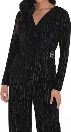 Frank Lyman Design Wrap Top In Black
