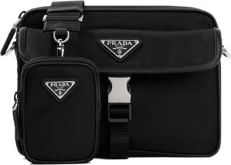 Prada Cross Body Bags, unisex, Black, Size: ONE SIZE Bandoliera Bag