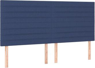 vidaXL Cabecero Con Luces Led Tela Azul 160x5x118/128 Cm Vidaxl