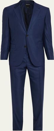 Ermenegildo Zegna Mens Tonal Prince of Wales Plaid Wool Two-Piece Suit