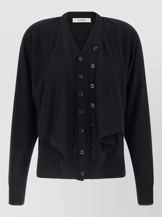Christophe Lemaire draped v-neck ribbed wool cardigan