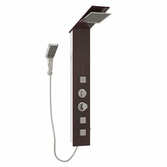 vidaXL Sistema De Panel De Ducha Vidrio Marr&oacute;n Vidaxl