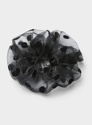 Simons Womens Large dotted organza scrunchie