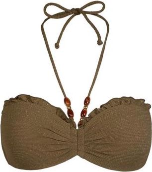 Change of Scenery Alexis Beaded Halter Bikini Bikini Top in Martini Metallic at Nordstrom, Size X-Small