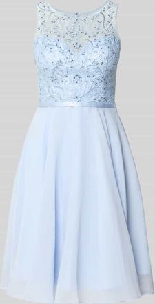 Luxuar Luxuar Cocktailkleid mit Strasssteinbesatz in Hellblau, Gr&ouml;&szlig;e 34