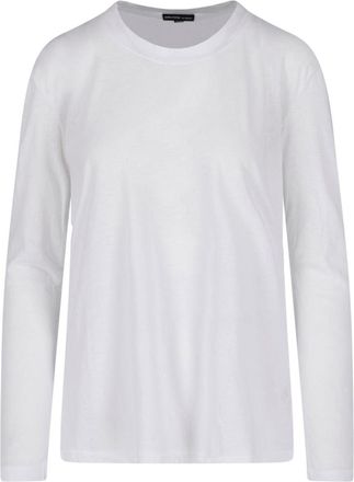 James Perse White Cotton Classic Long-Sleeve T-Shirt