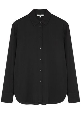 Vince Stretch-silk Shirt - Black - XS